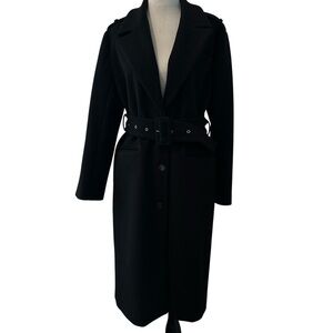 Black Custom Made Belted Trench Coat